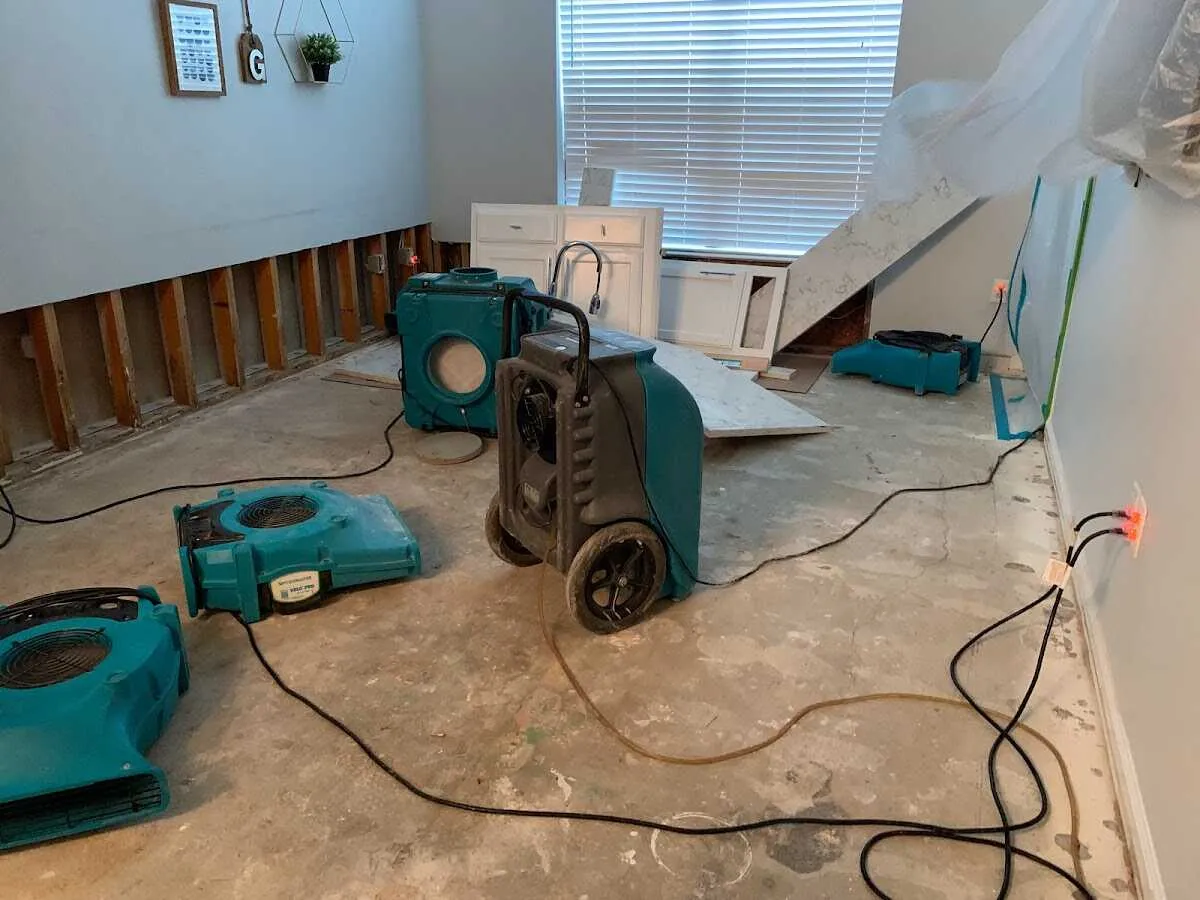 Dehumidifier in flood-cut room for Water Extraction & Removal in Chandler